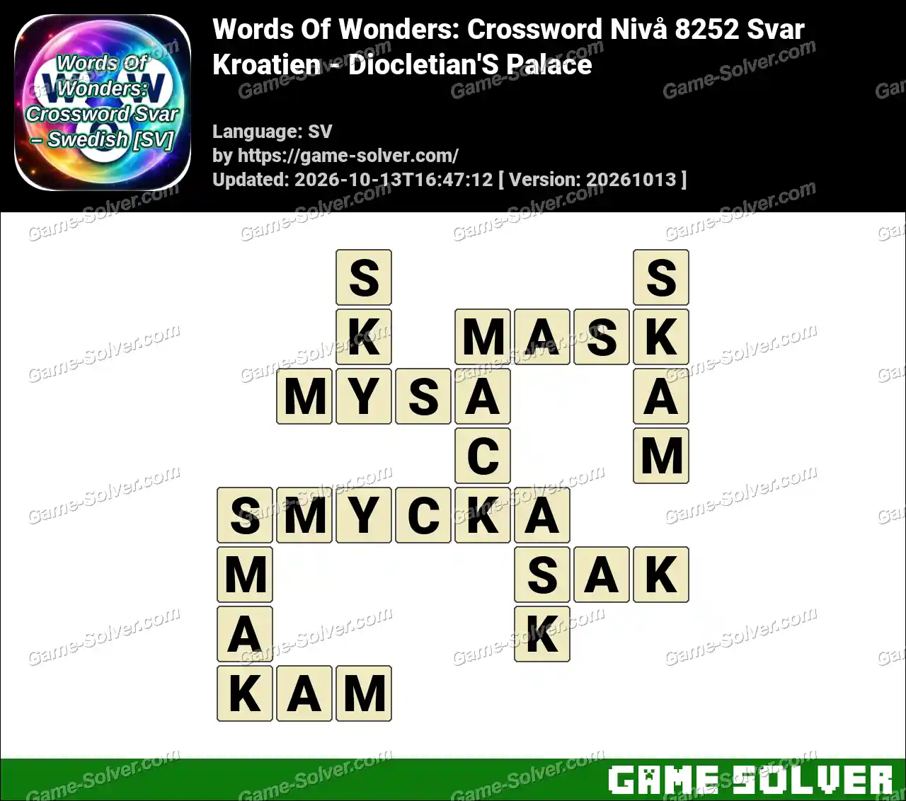 Words Of Wonders: Crossword Nivå 8252 Svar – Kroatien – Diocletian’S Palace